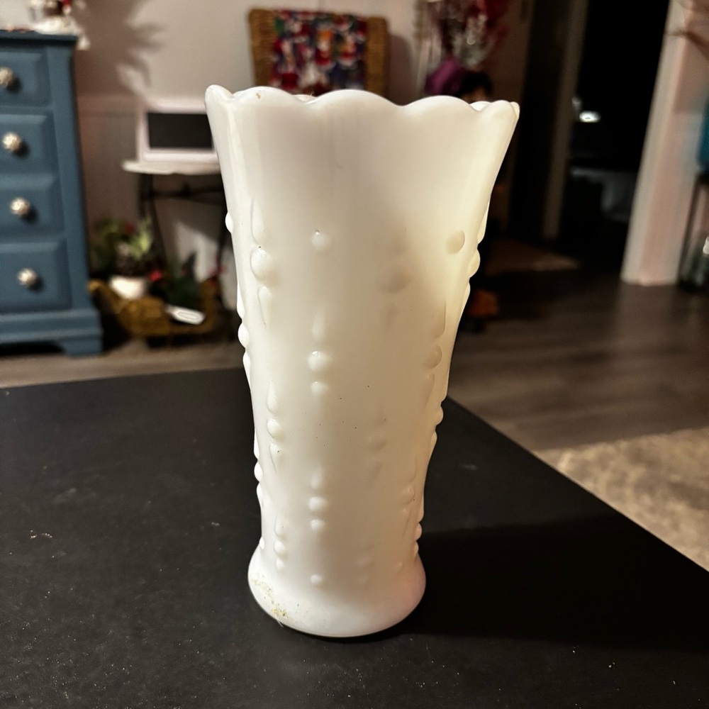 Vintage Milk Glass White Vase